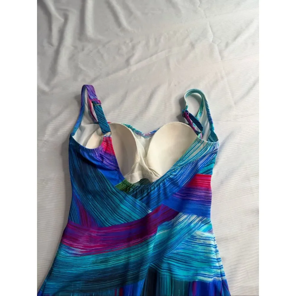 NWOT Gottex Festival Square Neck Full Coverage One Piece Size 12 New
